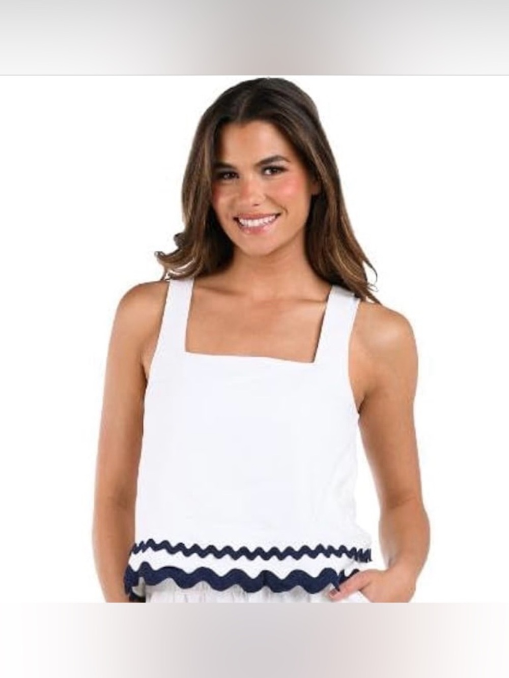 La Blanca White Resortwear Top with Gold Logo Tag